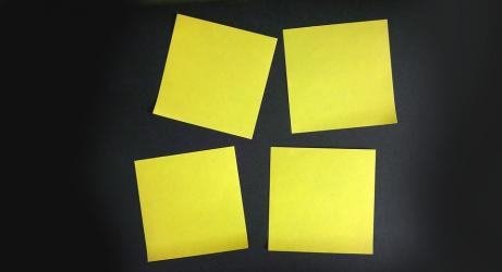 Yellow sticky notes on black background - Stock Image - Everypixel